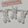 10 st Glittrig Akryl Kaninberlock Mini Påsk Sittande Kanin Dekoration 3D Djurfigur DIY Hantverk Handgjorda Projekt Material Tillbehör