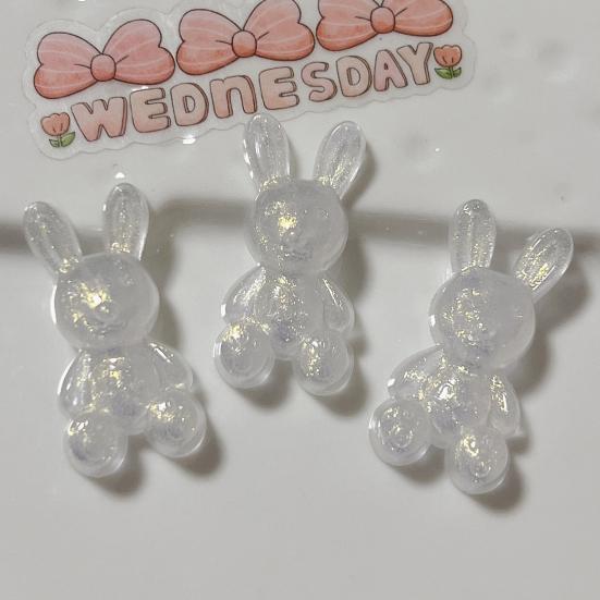 10 st Glittrig Akryl Kaninberlock Mini Påsk Sittande Kanin Dekoration 3D Djurfigur DIY Hantverk Handgjorda Projekt Material Tillbehör
