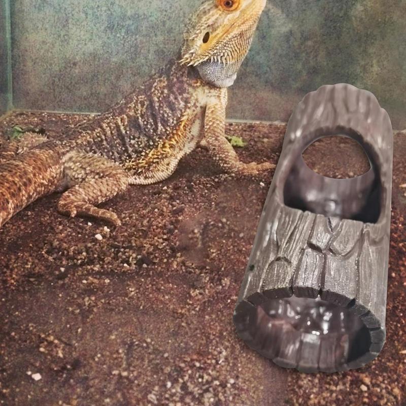 Reptile Hiding Cave Reptile Basking Hide Habitat Decoration Ornament Reptiles Terrarium Fish Tank Decor With Suction Cup