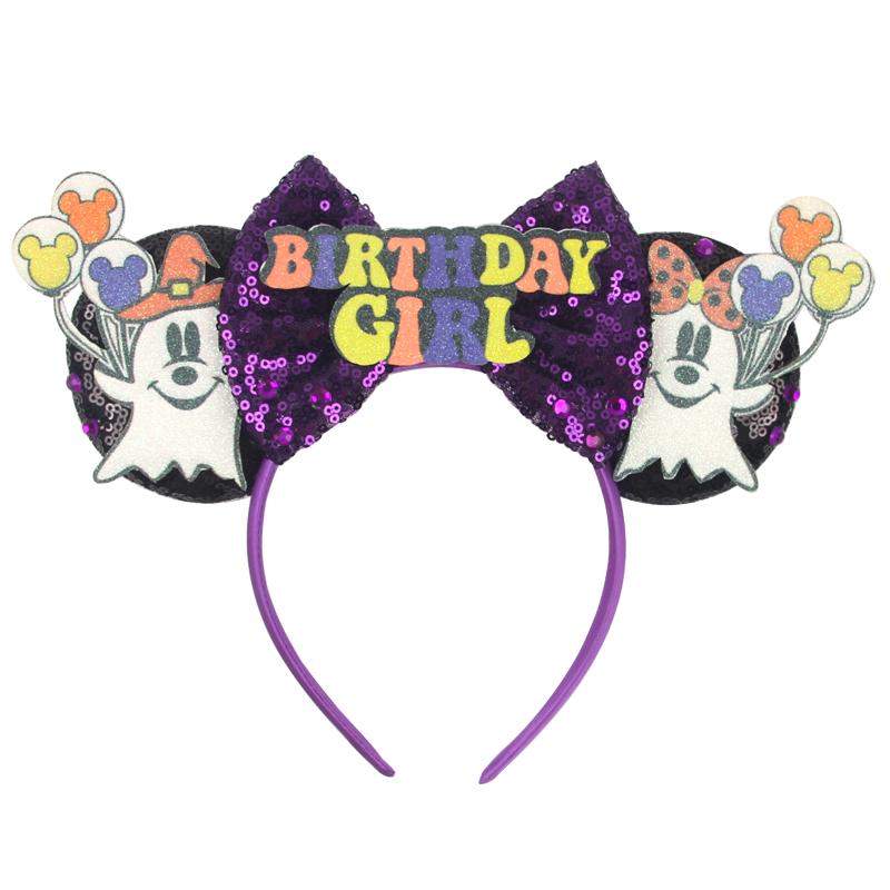 Trip Mickey Ears Headband For Girls Women Sequin Castle 5"Bow Hairband Festival Party Cosplay DIY Hair Accessories