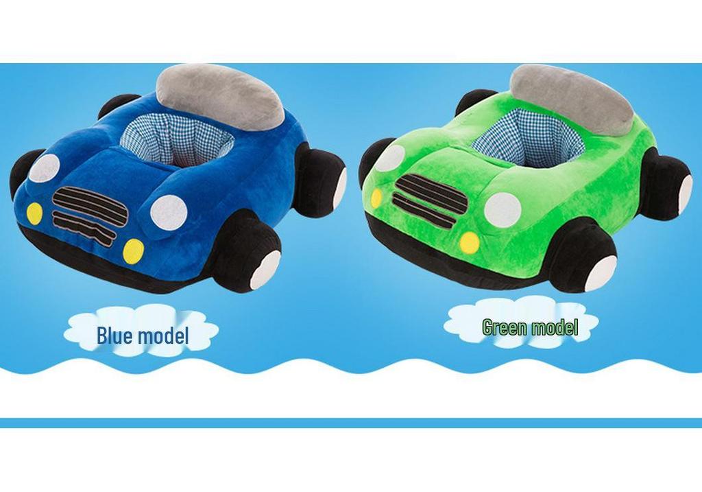 Children's Cartoon Car Plush Sofa Chair - Anti-Fall Learning Seat & Toy for Birthday Gift