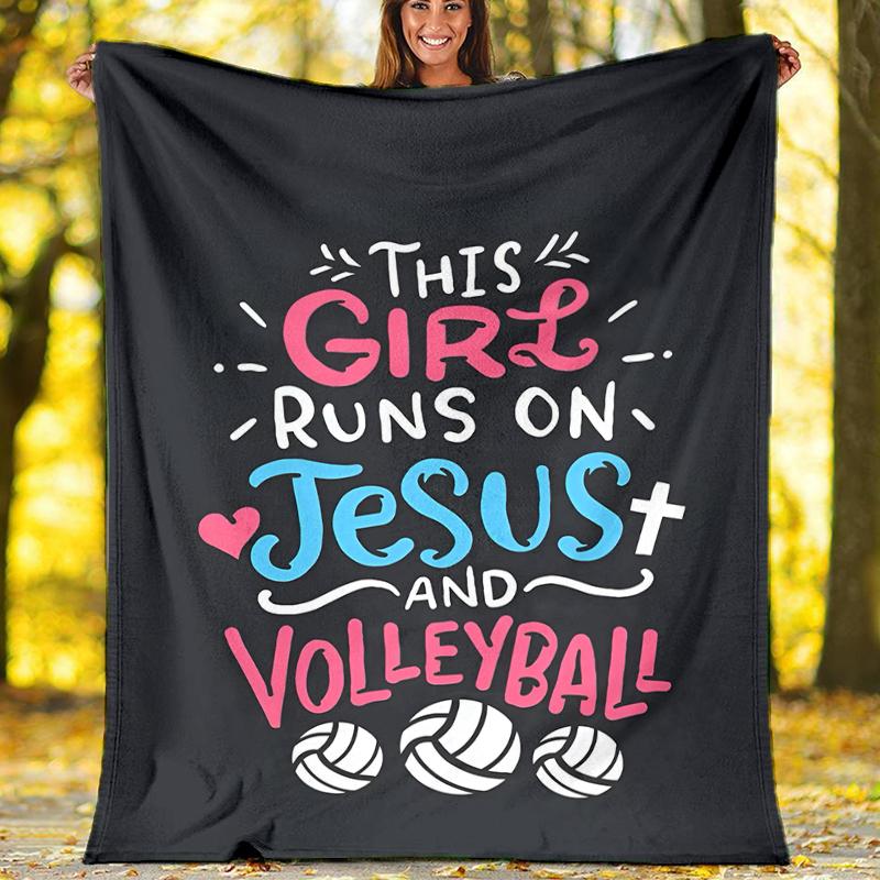 Volleyball Theme Printed Blanket - Perfect for Couch, Bed, Travel & Outdoor Use | Machine Washable, Cozy & Durable.