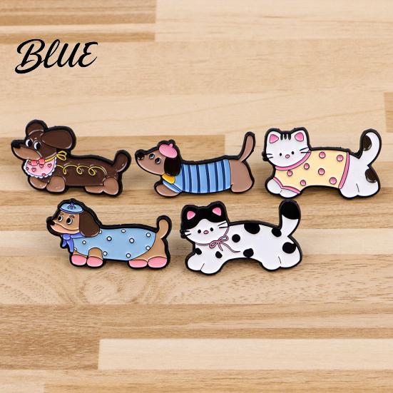 Statement Jewelry Brooch Dog Cat Cute Dachshund Dog/Kitten Enamel Pin
