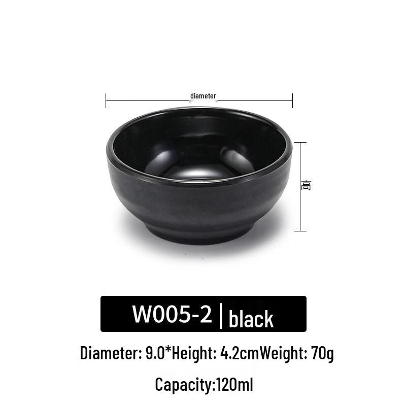 Black Melamine Dipping Bowl