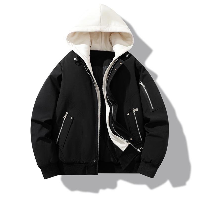 Men s Plus Size Thickened Cotton Winter Jacket - Two-Piece Look, Extra Warm Outerwear for Larger Sizes 4XL