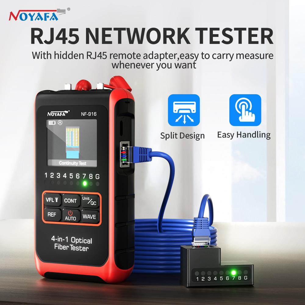 NOYAFA NF-916 4 In 1 Fiber Optical Power Meter Visual Fault Locator VFL REF FC SC ST Rj45 Fiber Optic Cable Tester Network Tools