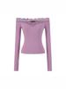 Spicy Lace Off-Shoulder Crop Top: Women's One-Shoulder Long-Sleeve, Waist-Cinching, Sexy Style.
