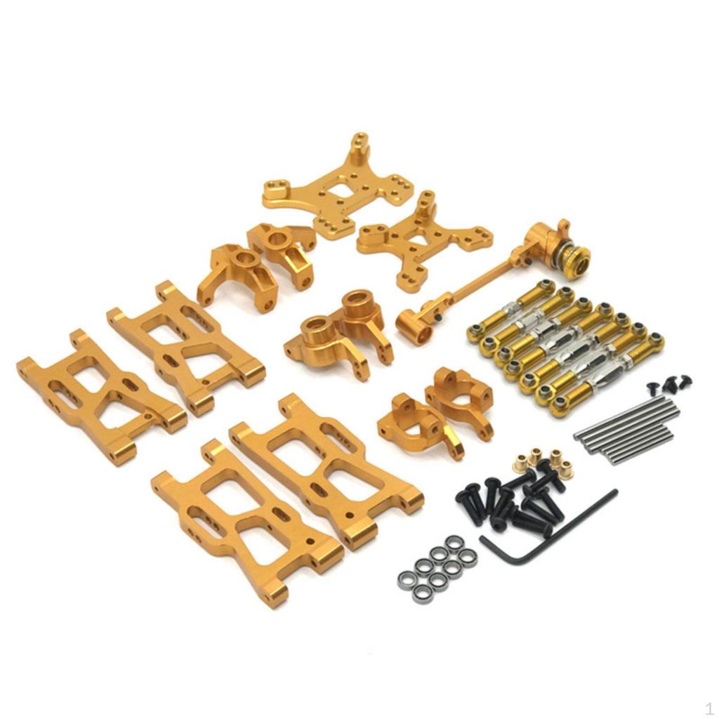 RC Car Metal Parts Kit Steering and Arm Set Fit Aluminum Shock Absorption System for WLtoys
