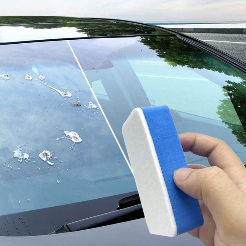 Car Glass Oil Film Cleaning Sponge Universal Car Windshield Brush Wiper Polishing Sponges Auto Oil Dusty Removal Tools