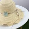 Straw hat wavy beach hat women's sun protection seaside big eaves hat sun hat spring and summer versatile sun hat wreath hat