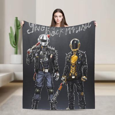 Шлем Random Daft Punk Фланелевое одеяло Мягкое теплое постельное белье Пледы для дивана кровати Поездки на самолете Печать Покрывало Чехол для дивана-кровати