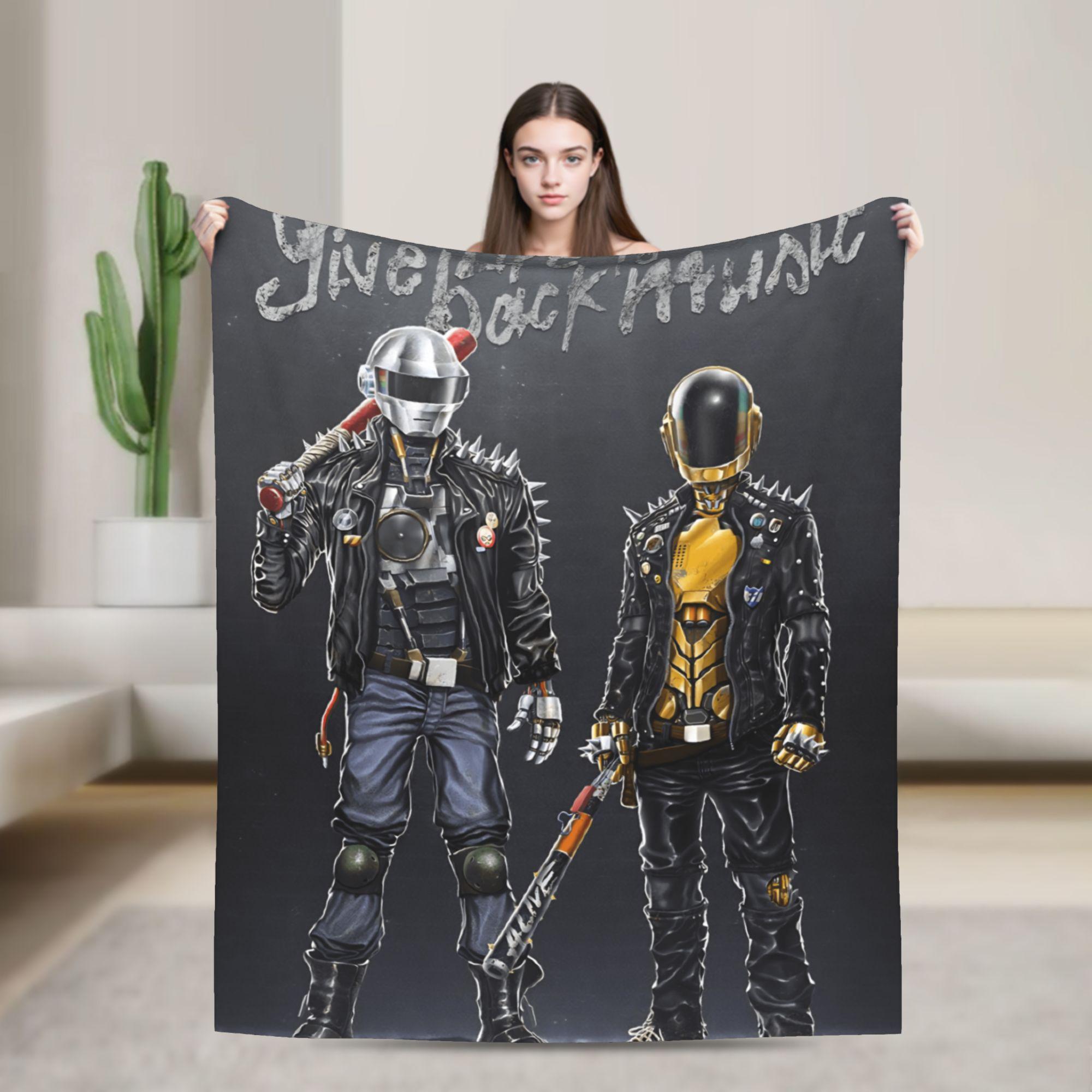 

Helmet Random Daft Punk Flannel Blanket Soft Warm Bedding Throws for Couch Bed Airplane Travel Print Bedspread Sofa Bed Cover 75x90cm