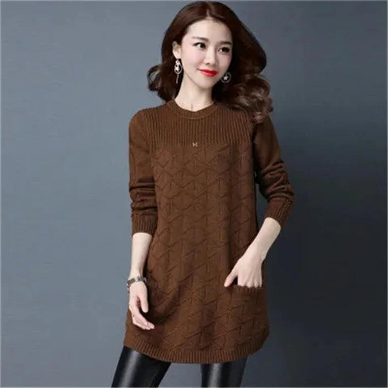 Maglione da Donna Invernale in Maglia Pullover Manica Lunga Maglia Taglia Grande Maglia Larga