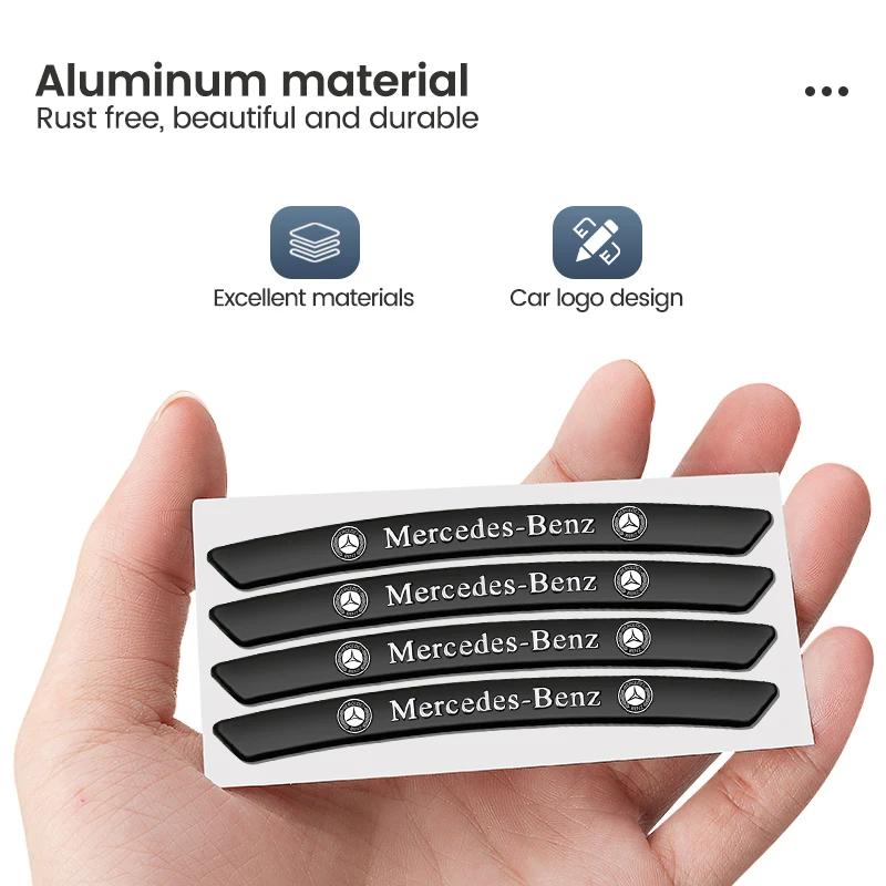 4ks Styling auta Ráfek kola Hliníková nálepka s logem Nálepky na náboje kol Pro Mercedes Benz AMG A B C E G CLA C63 C63S E53 GT SLK W176
