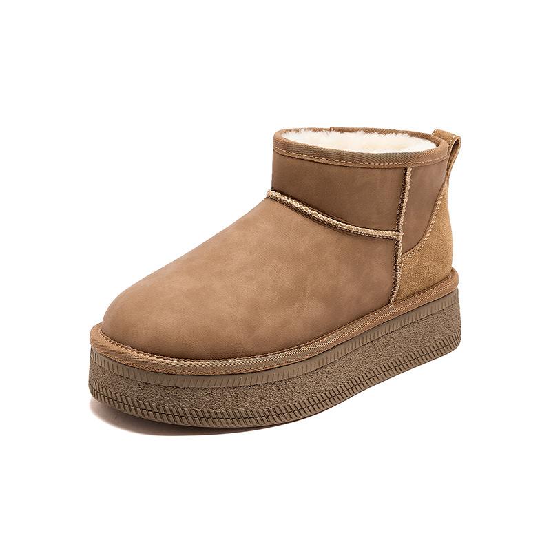 Augustine Platform Snow Boots Women's 2025 New Winter Lazy One-pedal Piled Thickened Bread Cotton Shoes Tide