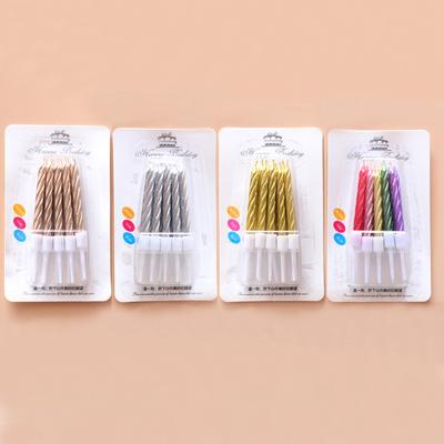 Threaded Candles Birthday Cake Candles Golden Threaded Birthday Candles Colored Gold-plated Small Candles