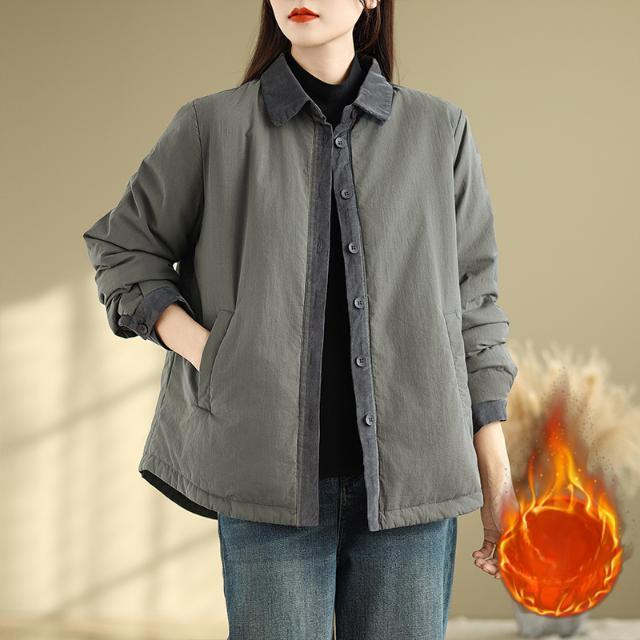 

Женская повседневная рубашка для мам с цветными блоками, хлопковая одежда, зимняя легкая хлопковая рубашка с воротником на застежке, хлопковая одежда 2XL