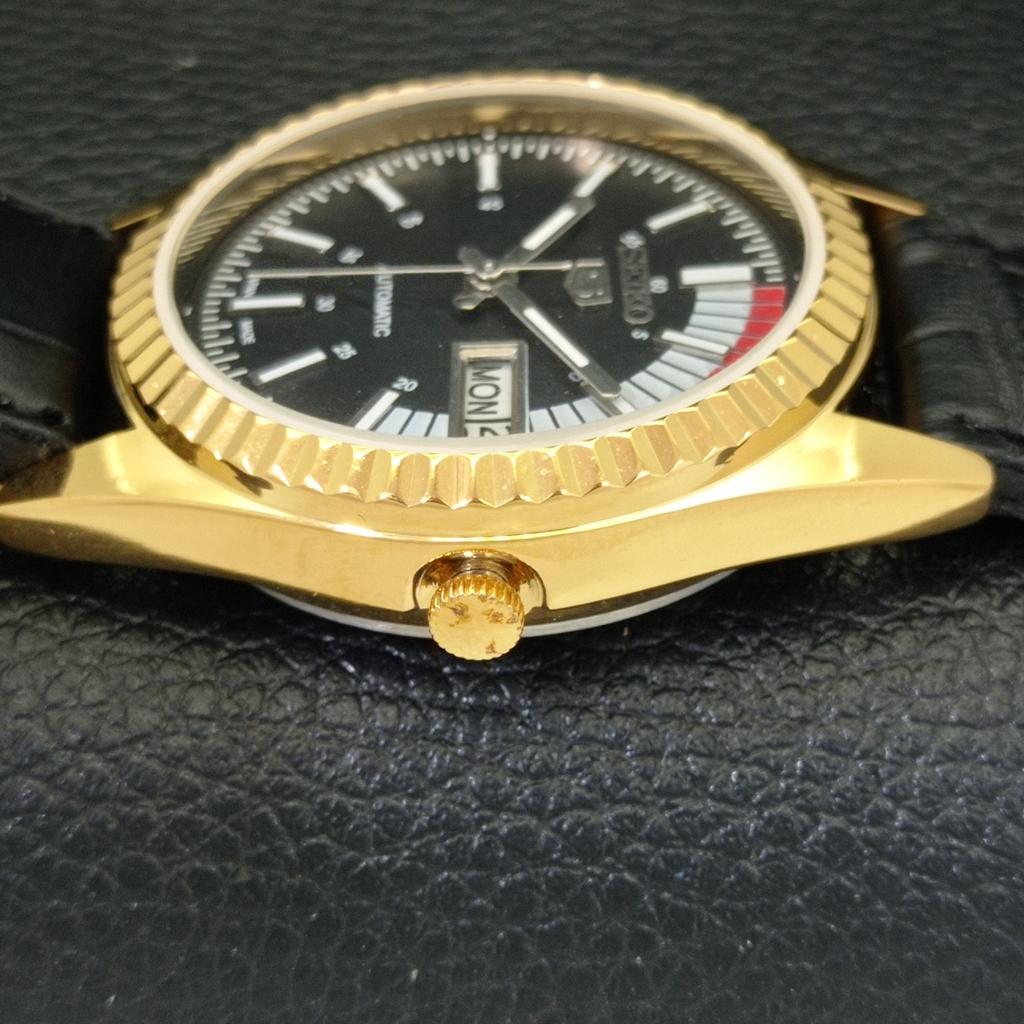REFURBISHED VINTAGE SEIKO 5 AUTOMATIC JAPAN MENS BLACK DIAL WATCH A434390-2 R120-a434390