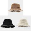 Retro Streetwear Denim Fisherman Hat With Wide Brim For Sun Protection In Summer