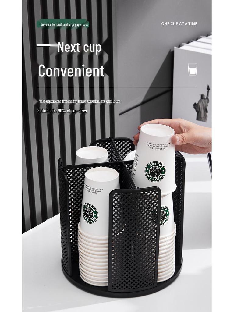 Rotating Disposable Cup Dispenser for Milk Tea & Coffee Shops