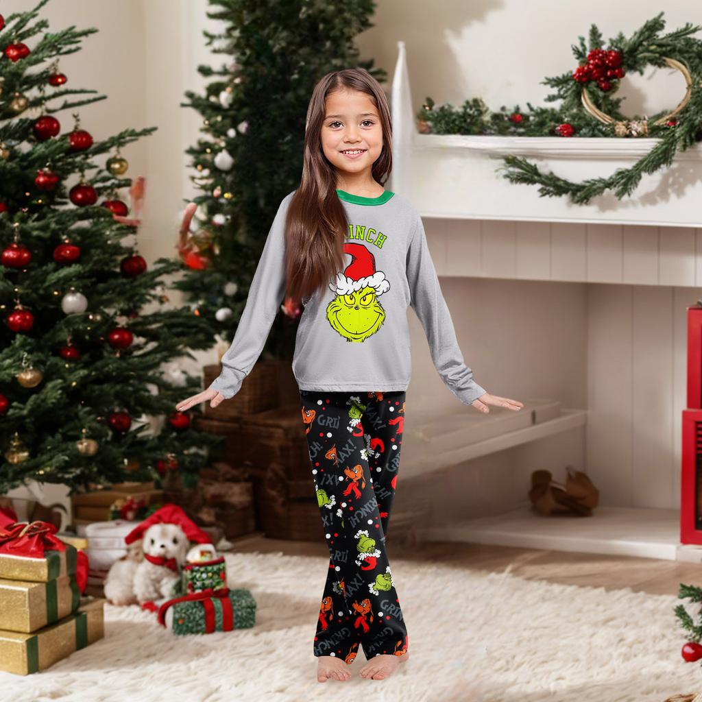 Parent-child Christmas Print Home Suit Long-sleeved Top And Pants