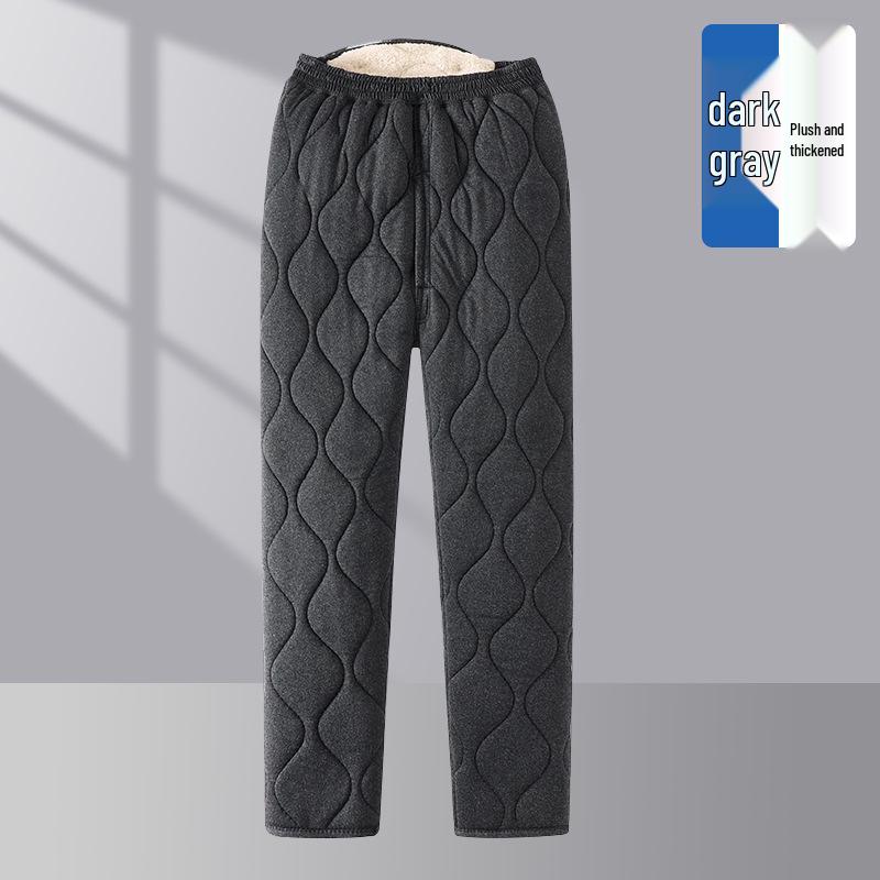 Warm Men's Winter Jacket & Pants Set with Lambswool Lining for Dad/Elderly