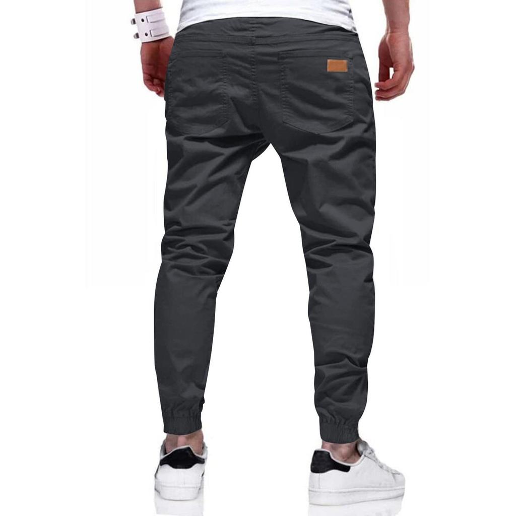 Men's Casual Activewear Relaxed Fit Drawstring Cuffed Athletic Pants