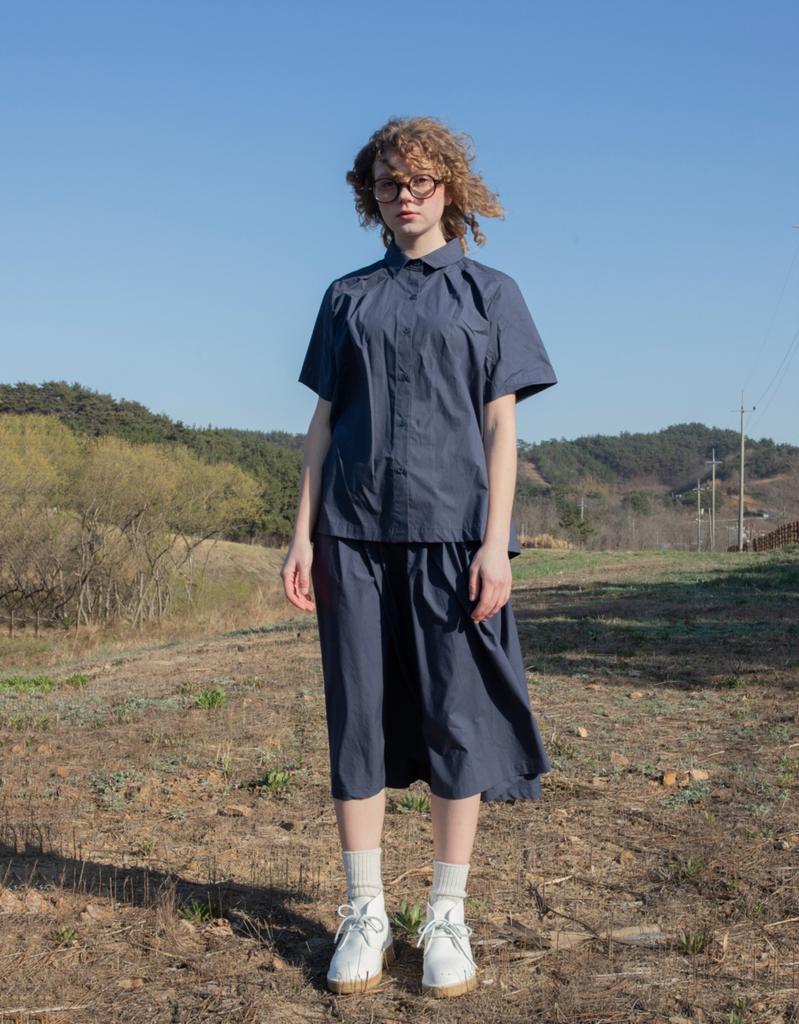 Beonadeumiljeu Oblong Pleated Skirt - Navy