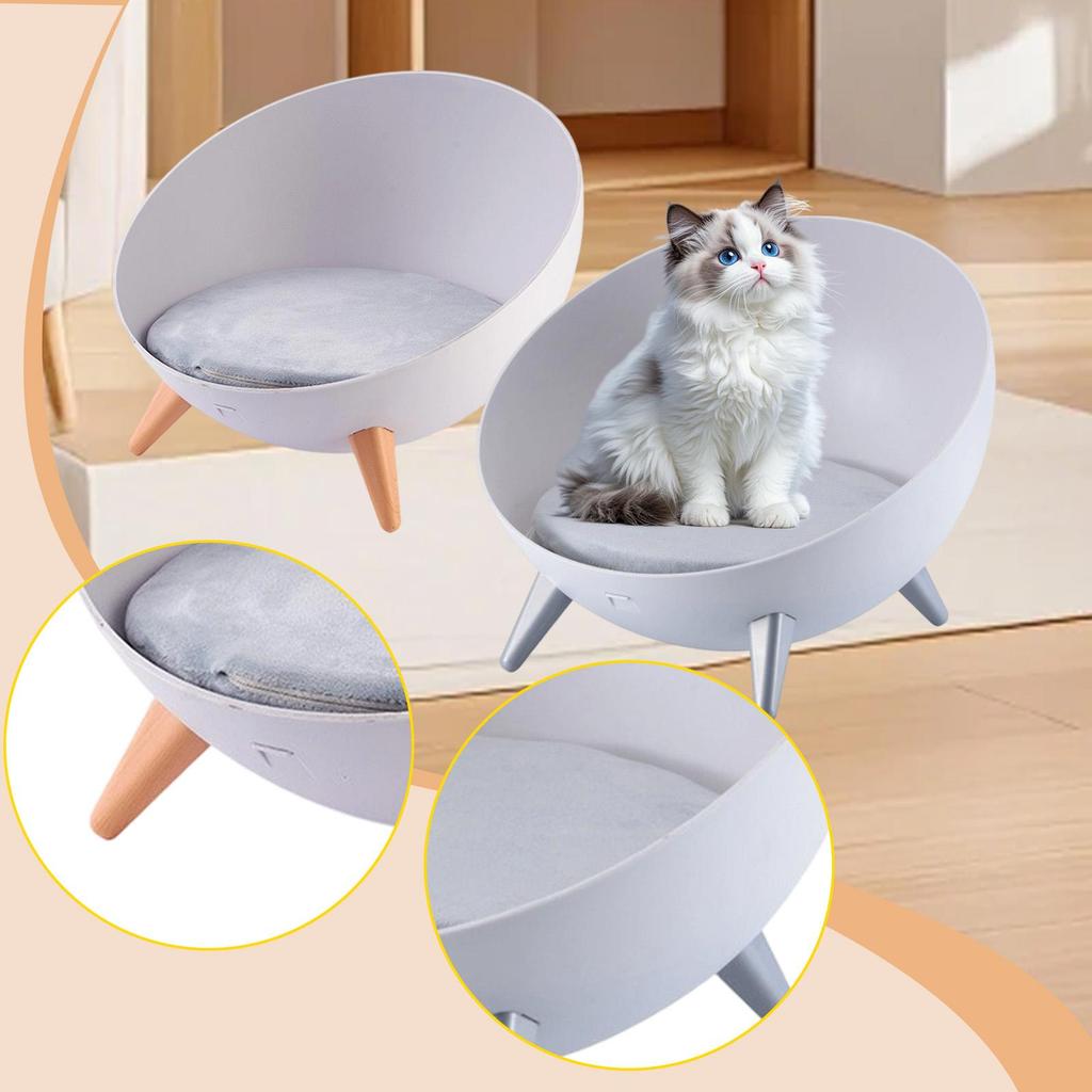 Elevated Cat Bed Stool for Indoor Cats Creative Cat Supplies Round Nordic Hemispherical Sofa Chair with Removable Cushion