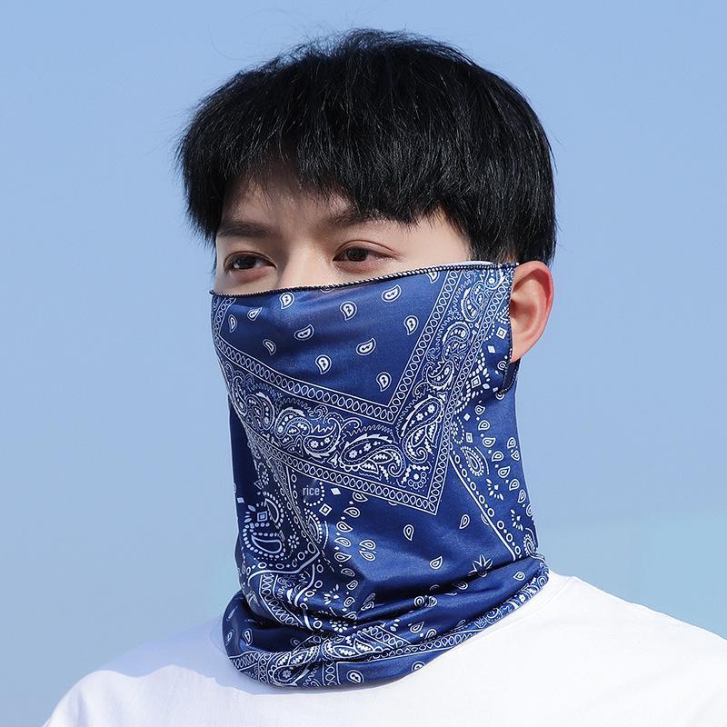 Unisex UV Protection Breathable Face Mask & Neck Gaiter with Ear Loops for Summer Cycling