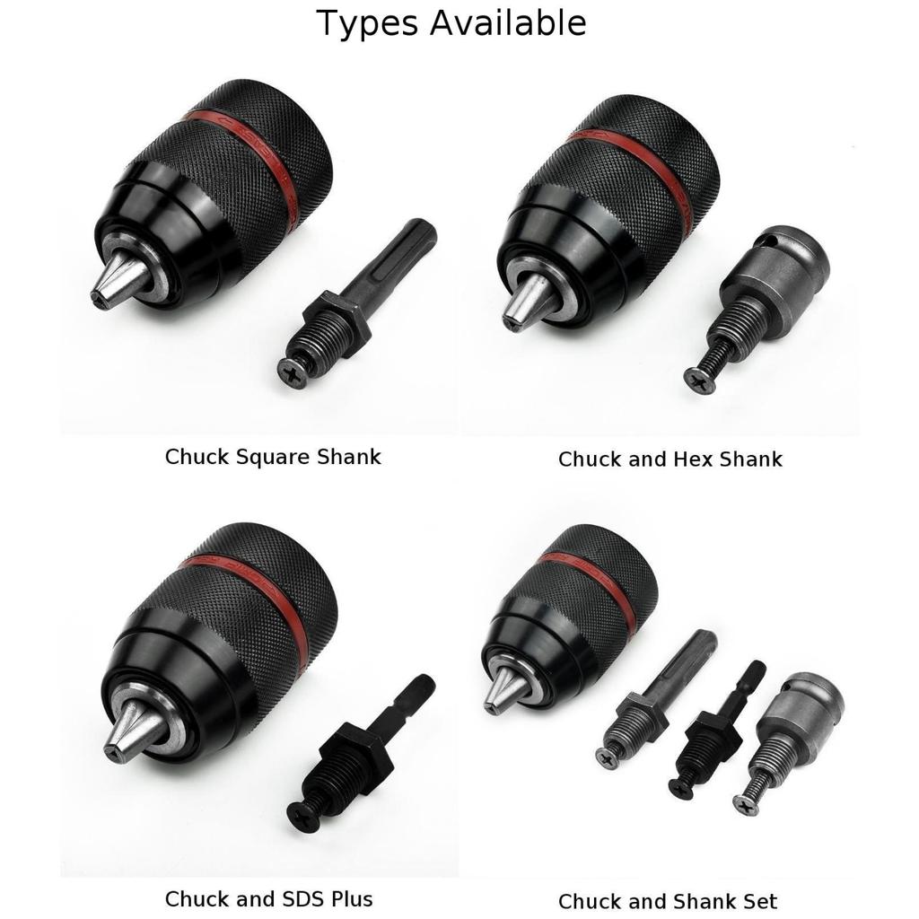 Keyless Drill Chuck 12inch 213mm for SDS PLUS Self Tightening Ergonomic Design with 2 13mm Clamp Size for Various Drill Bits