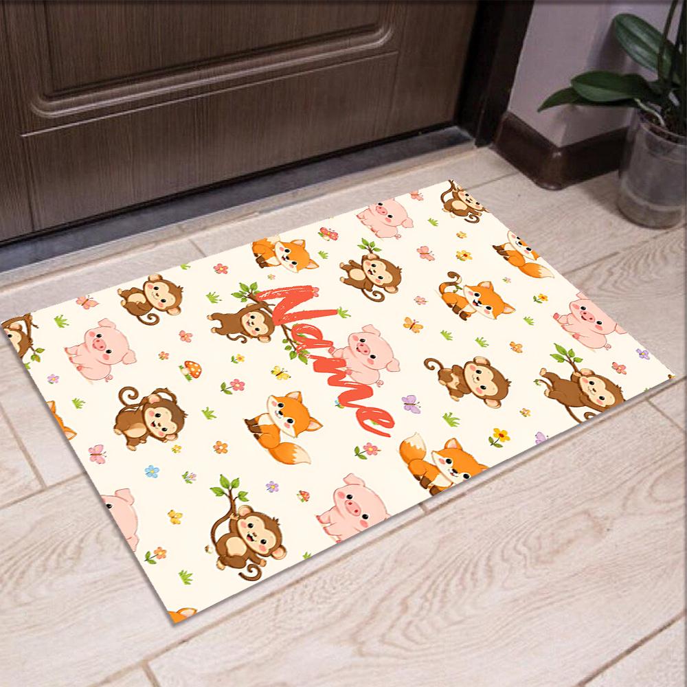 Custom Name Monkey Printed Carpet,Rug for Office Chair Living Room Bedroom Kitchen Room Decor Gifts.