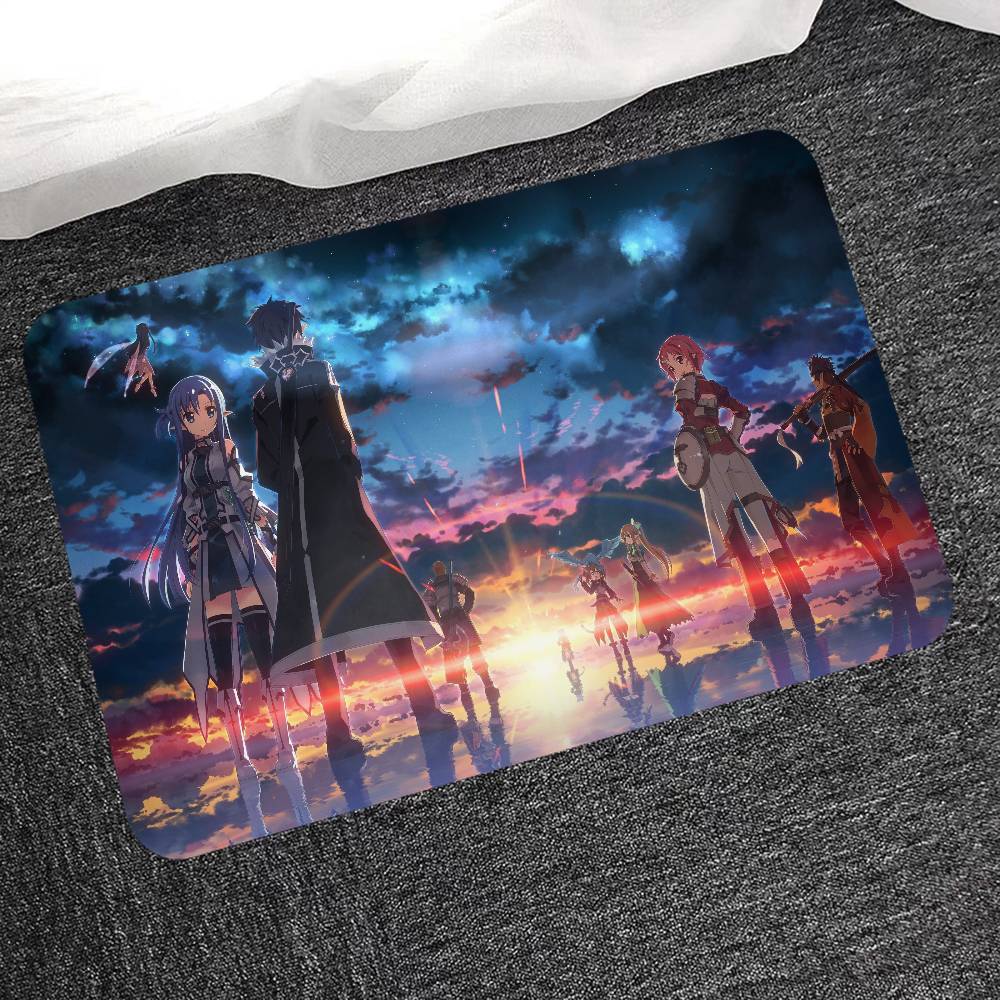 Adventure Anime Sword Art Online Bathroom Mat Kids Room Bedroom Decoration Balcony Anti-Slip Doormat Living Room Welcome Rug