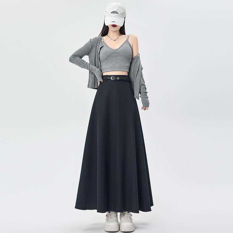 Suit Skirt for Women In Autumn Pleated Skirt for Women In Autumn High Waist Slim Draped Midi Skirt for Autumn Umbrella Skirt for Autumn