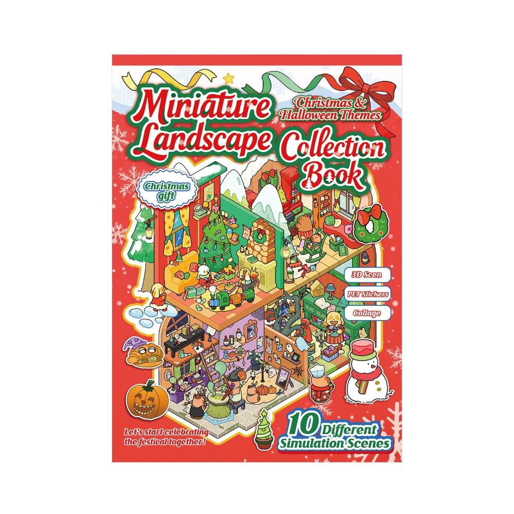 

ПЕТ 3D пейзажна наклейка Різдвяна серія Мініатюрна сцена Колаж Хлопчики/Дівчатка 01