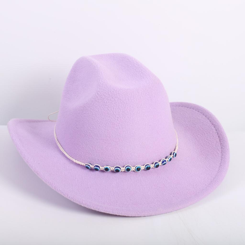 Beliebte europäische und amerikanische Mode OL-Stil einfarbiger Cowboyhut Herren und Damen High-End Zylinder Jazzhut Filzhut