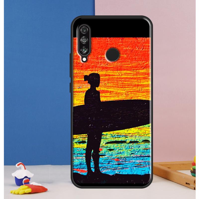 Surfing Art Surf Girl For Huawei Nova 12s 12i 11i 5T Y90 Y70 Y60 Y61 Y91 Y72 9 10 SE P60 Pro P20 P30 P40 Lite Case