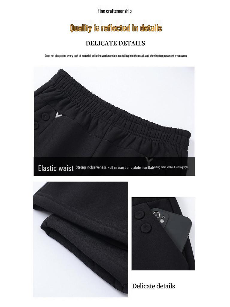 Women's Plus Size Warm Velvet Cotton Pants for Middle-aged & Elderly - Autumn & Winter Wear