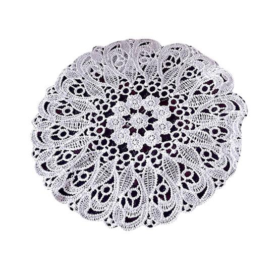 Round Lace Coaster White Lace Floral Coaster Retro Drink Coaster Heat Insulation