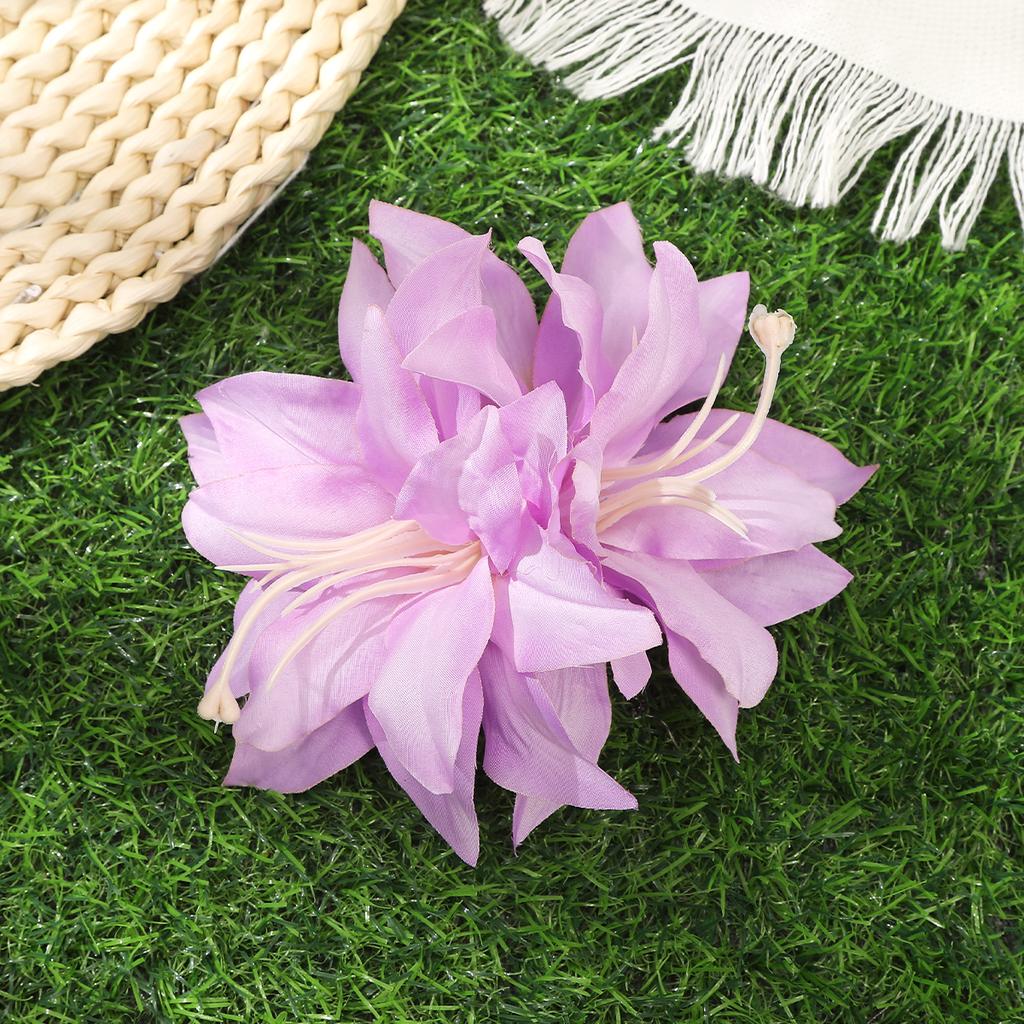 AWAYTR Solid Color Artificial Lily Duckbill Hairpin Floral Hair Clips Valentine Headwear Girl Hair Accessories Festival Gift