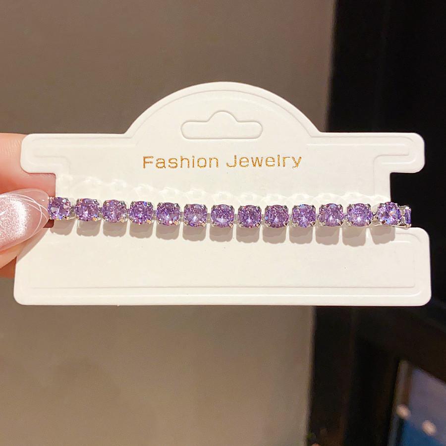 Geometric Zircon Square Link Bracelet For Women Elegant Fashion Gift For Her
