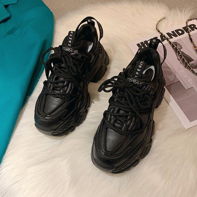 

Роскошные туфли женские дизайнерские кроссовки на платформе белые черные туфли на платформе для женщин женская повседневная обувь Zapatillas Chunky Mujer 35 чёрный