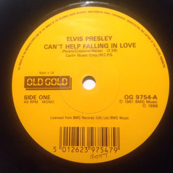 

7inch Record ELVIS PRESLEY - Can t Help Falling In Love OG9754 Old Gold 1988 UK Pop Used