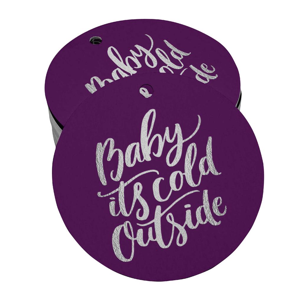Inkdotpot Real Gold Foil Baby It's Cold Outside Baby Shower Tags Favor Hang Paper Tags 100