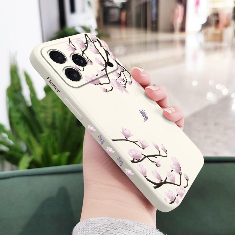 

Чехол для телефона «Танец ветки с цветами» для iPhone 17 Air 16 16e 15 14 13 Pro Max Plus Mini Жидкий силикон Мягкий чехол iPhone 16