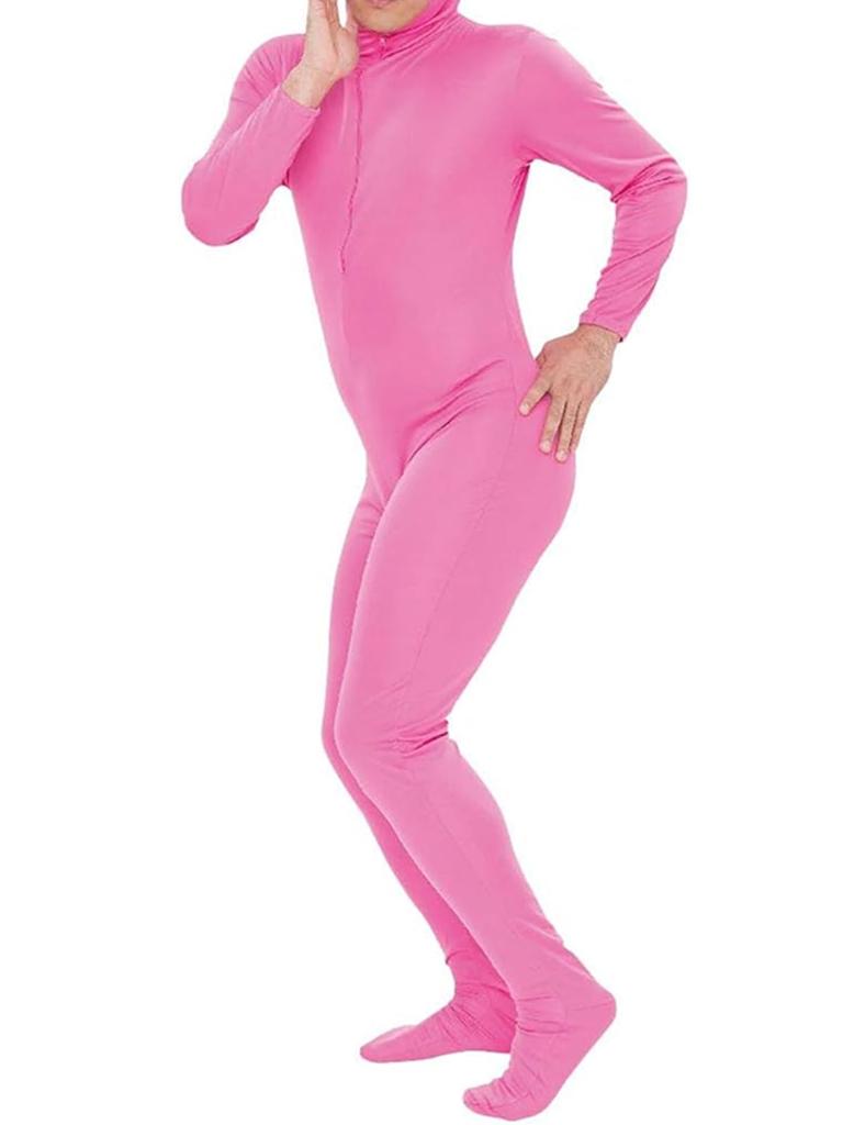 ENALIHI Full Body Tights with Open Halloween Face, Stretchable, Face-Removing Costume, (Fun SY09, XL)