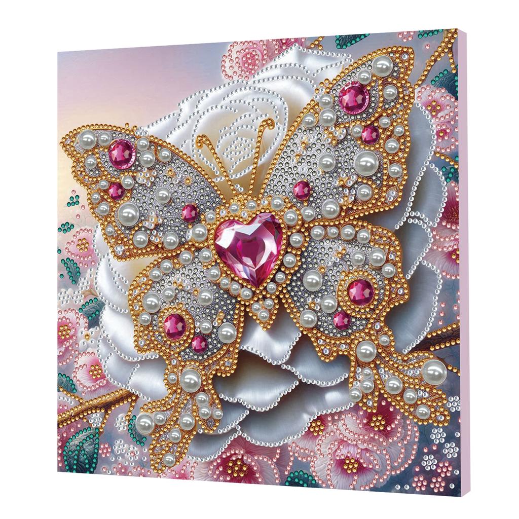 Diamond Dots Pearl Gem Painting with Frame 9.84x9.84in DIY Pearl Art Painting Set for Adults & Beginners Home Wall Decor