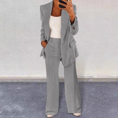 Women's Pants Suit Set Dressy One Button Long Sleeve Blazer And Pants Business Set Formal Two Piece Office Work Outfit