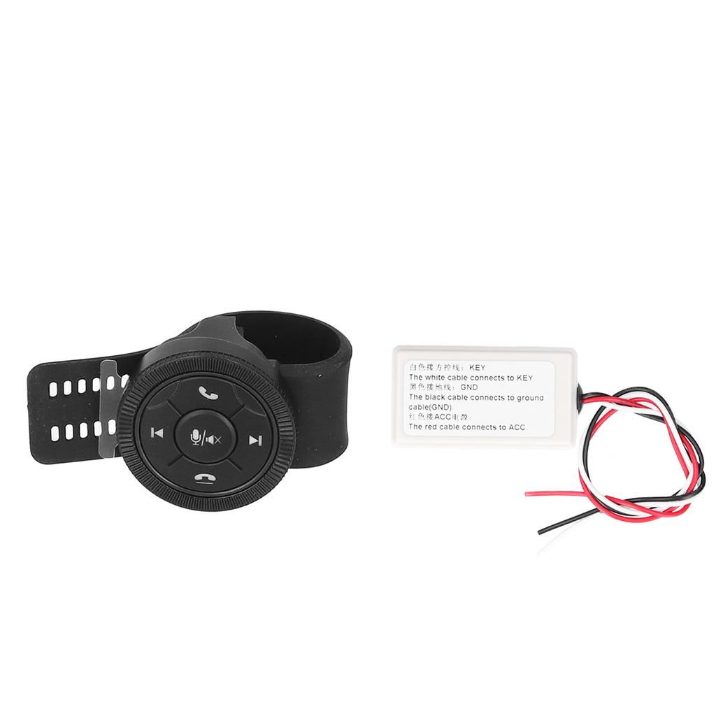 Steering Wheel Control Smart Wireless 7 Keys Black Wheel Controller with Storage Box for Universal Car Interior