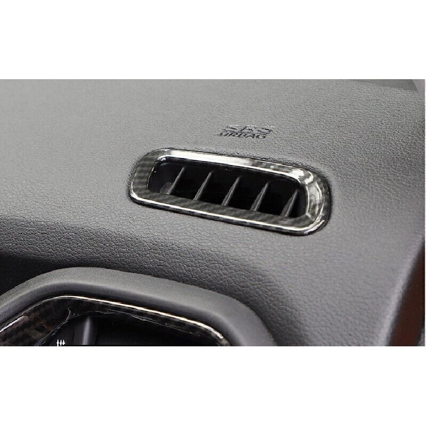 For Jeep Renegade 15-2023 Carbon Fiber Dash L&R AC Air Outlet Vent Trim 2pcs
